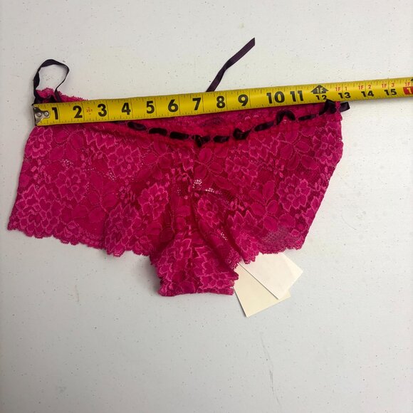 Women’s Lace Low Rise Boyshort Panty Set – 3 Pack (Wine, Hot Pink, Black) – NWT - Picture 4 of 8
